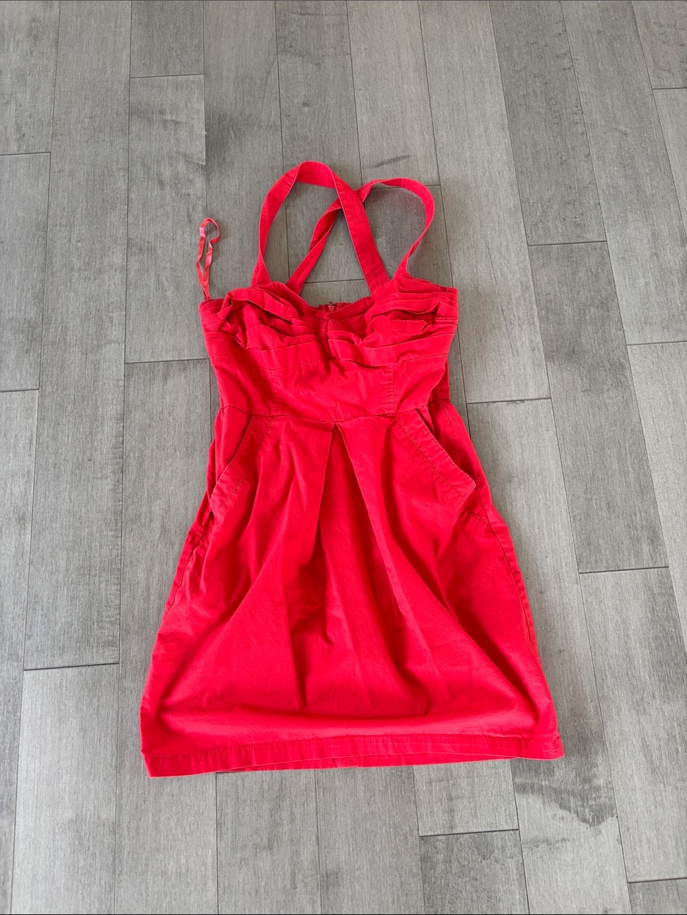 Dynamite Red Sleeveless Fit-and-Flare Dress - Picture 2 of 7